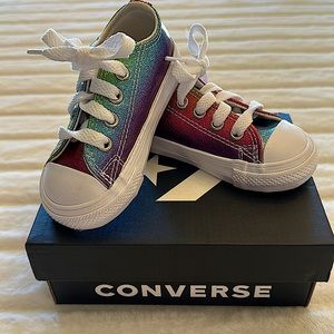 Converse rainbow glitter shoes infant size 4